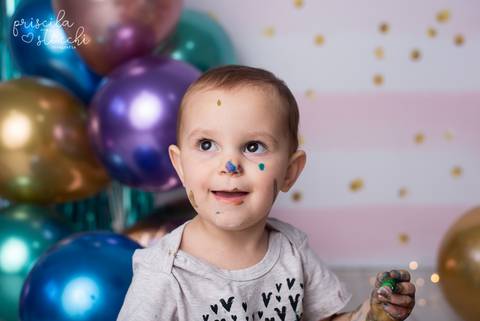 Ensaio com tintas Menina Com Balões SP'