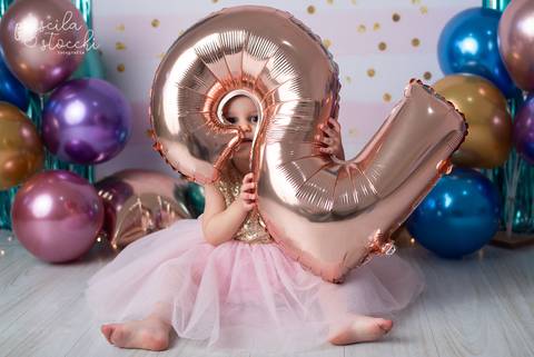 Ensaio Infantil 2 anos com balões SP'