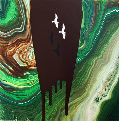 Alterations, 60x60x4cm, acrylics on canvas'