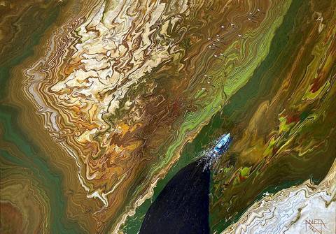 Tears of the River, 50x70x4cm, acrylics on canvas'