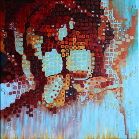 Metamorphosis, 60x60x4cm, oil on canvas, palette knife'