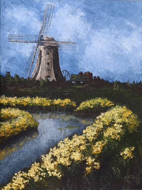 Alluring Spring, 80x60x4cm, oil on canvas, palette knife'