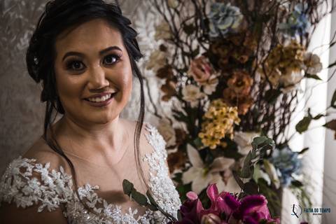 dia da noiva, noiva oriental, noiva japonesa, vestido de noiva, vestido de noiva reto, vestido de noiva rendado, maquiagem de noiva, vestido de noiva rosê, robe de noiva, luxo hair santo andré, penteado de noiva'