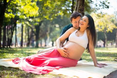 Ensaio de Gestante no parque em São Paulo'