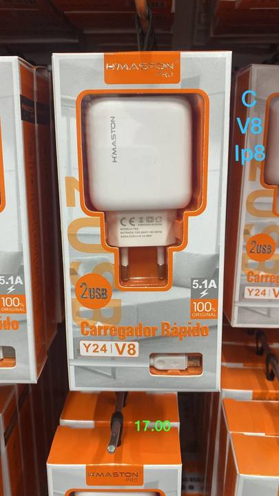 (V8,TIPO C, IPHONE) R$17.00'