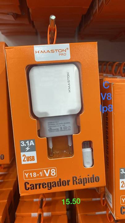 (V8, TIPO C, IPHONE) R$15.50'