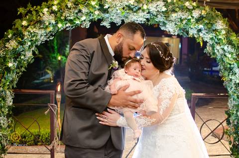 Ensaio dos Noivos com a Filha'