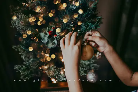 Ensaio Família Natal em casa'