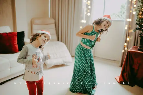 Ensaio Família Natal em casa'