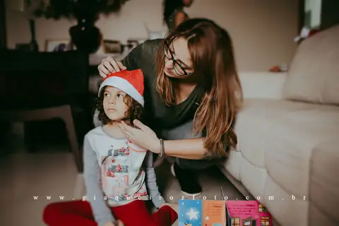 Ensaio Família Natal em casa'
