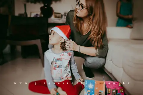 Ensaio Família Natal em casa'