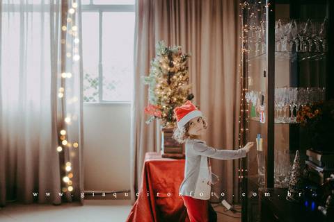 Ensaio Família Natal em casa'