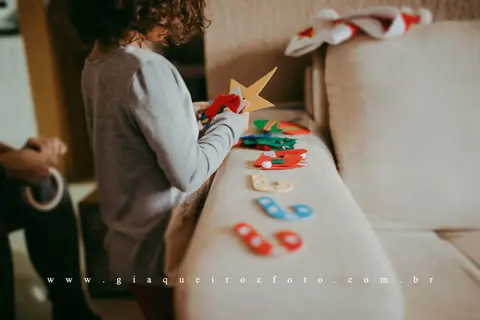 Ensaio Família Natal em casa'