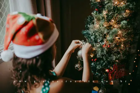 Ensaio Família Natal em casa'