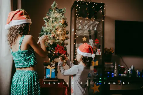 Ensaio Família Natal em casa'