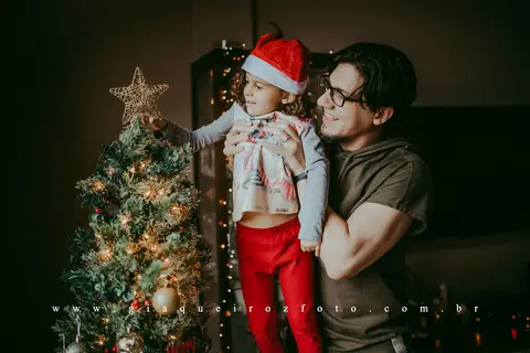 Ensaio Família Natal em casa'