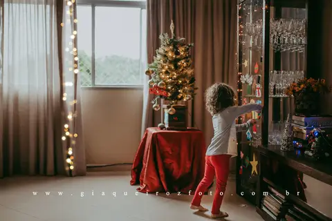 Ensaio Família Natal em casa'