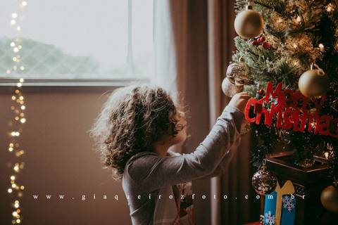 Ensaio Família Natal em casa'