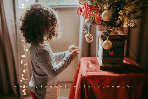 Ensaio Família Natal em casa'