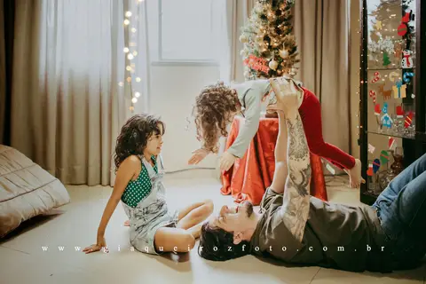 Ensaio Família Natal em casa'