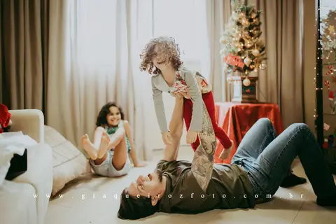 Ensaio Família Natal em casa'