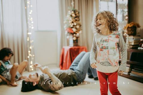 Ensaio Família Natal em casa'