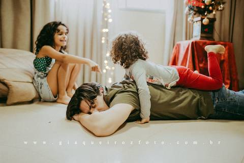 Ensaio Família Natal em casa'