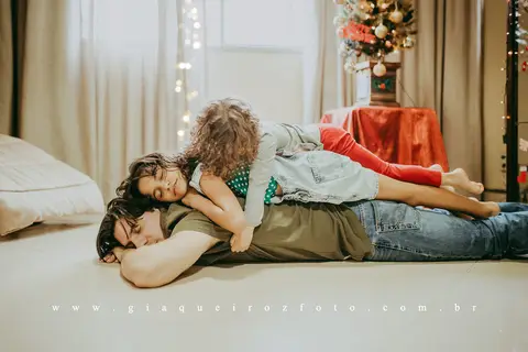 Ensaio Família Natal em casa'