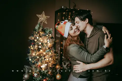 Ensaio Família Natal em casa'