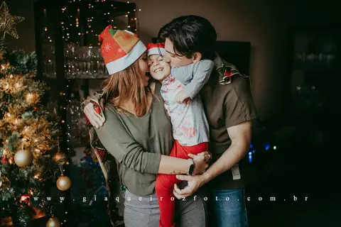 Ensaio Família Natal em casa'
