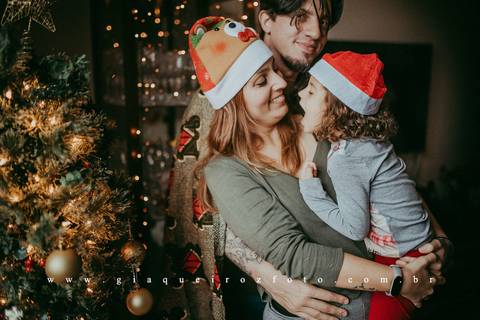 Ensaio Família Natal em casa'