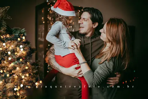 Ensaio Família Natal em casa'
