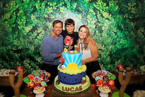 foto de família no dia do aniversário'