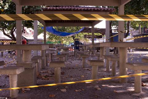 Praça interditada pela pândemia '
