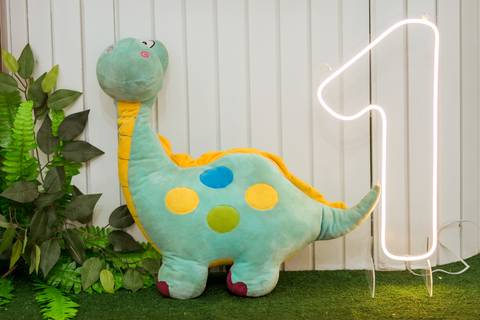 Decoração do aniversário de 1 ano do Gustavo com tema Dinossauros, realizada no Rafa Eventos em Tatuí SP.'