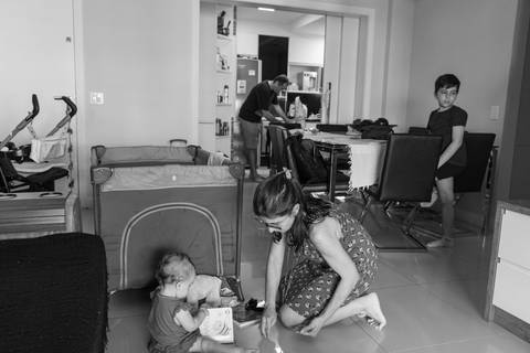 Fotografia de família em casa'