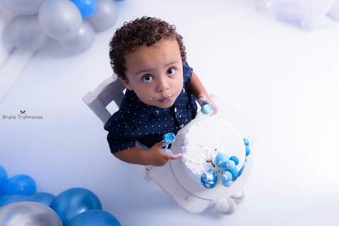 ensaio com bolo 2 anos'