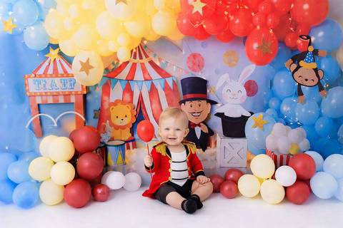 ensaio bebê de um aninho no tema circo em santo andré'