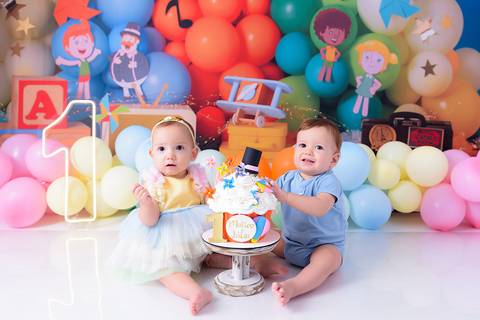 Ensaio 1 ano gêmeos'