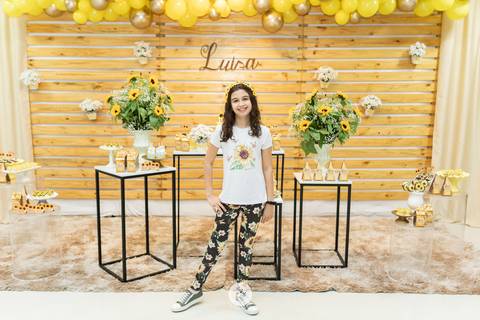 fotografo profissional aniversario  pinta e borda joinville decoração girassol luisa 11 anos'