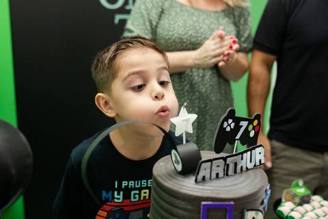 fotografa de aniversario joinville realeza festas kids decoração video game'