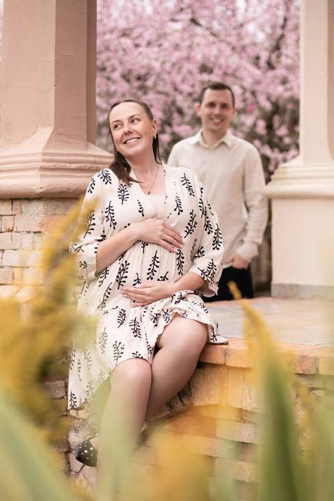 ensaio fotografico gestante florada cereija sakura externo daisy evaristo fotografia esperando benicio jenifer thiago'