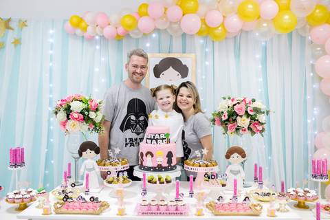 fotografo aniversario joinville festere pety paio casa de festa joinville fabrica de festas aquarela festas decoração brincanto festas star wars princesa leia Klara 5 anos'