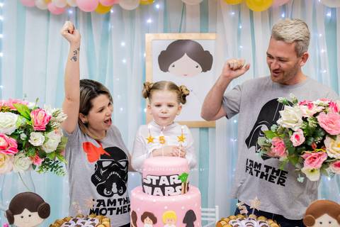 fotografo aniversario joinville festere pety paio casa de festa joinville fabrica de festas aquarela festas decoração brincanto festas star wars princesa leia Klara 5 anos'