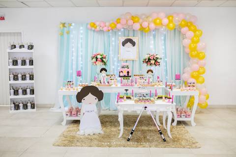 fotografo aniversario joinville festere pety paio casa de festa joinville fabrica de festas aquarela festas decoração brincanto festas star wars princesa leia Klara 5 anos'