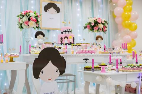 fotografo aniversario joinville festere pety paio casa de festa joinville fabrica de festas aquarela festas decoração brincanto festas star wars princesa leia Klara 5 anos'