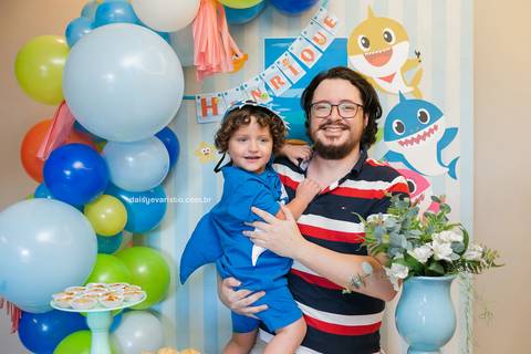 fotografo joinville aniversario baby shark festa em casa  Henrique 3 anos'
