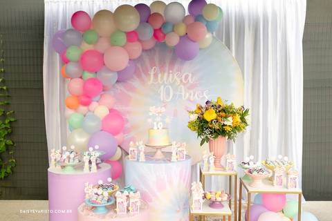 Luisa 10 anos  Daisy Evaristo Fotografia decoração tie dye fotografo aniversario joinville'