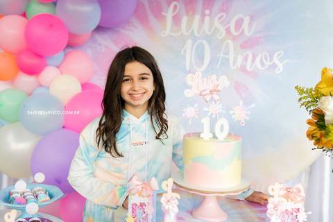 Luisa 10 anos  Daisy Evaristo Fotografia decoração tie dye fotografo aniversario joinville'