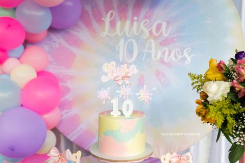 Luisa 10 anos  Daisy Evaristo Fotografia decoração tie dye fotografo aniversario joinville'